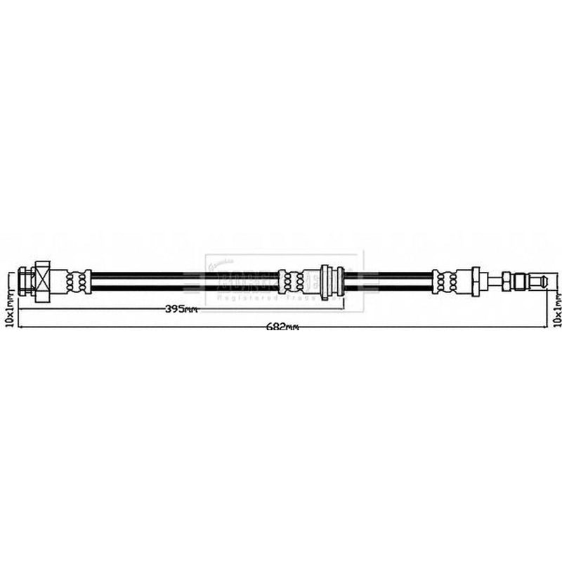 Borg & Beck Brake Hydraulic Hose Line Rear Left BBH8530