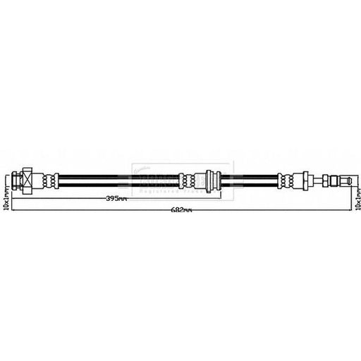 Borg & Beck Brake Hydraulic Hose Line Rear Left BBH8530