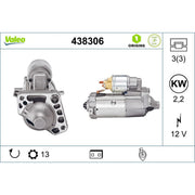 Valeo Starter Motor 12V 2.2kW 13 Teeth 438306