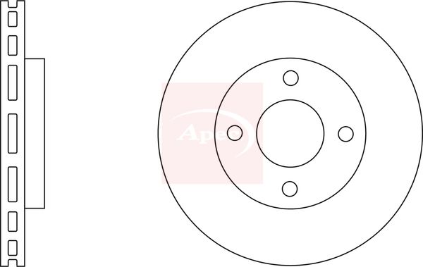 Apec 2 x Brake Disc Set Vented