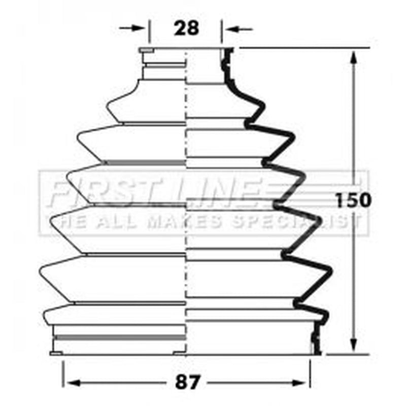 First Line Drive Shaft Bellow Kit Front Left Thermoplast FCB6024