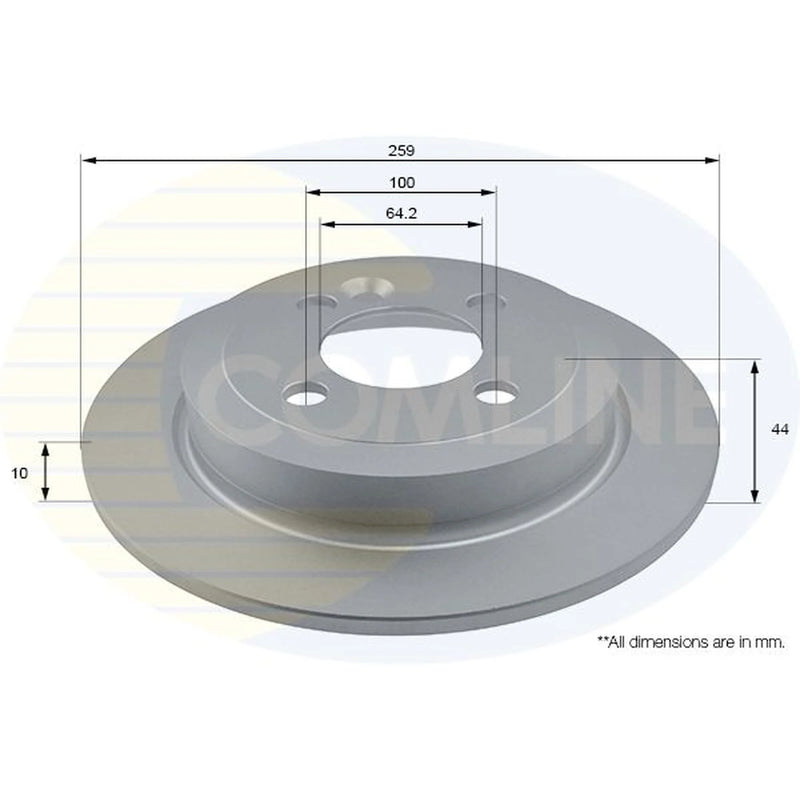 Comline 2 x Solid Rear Brake Discs ADC1768