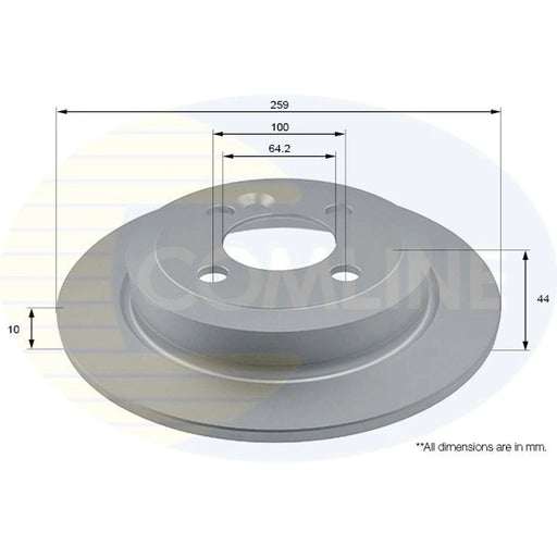 Comline 2 x Solid Rear Brake Discs ADC1768