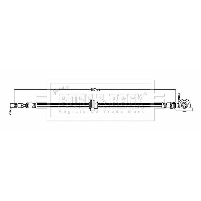 Borg & Beck Brake Hydraulic Hose Line Front Left BBH8893