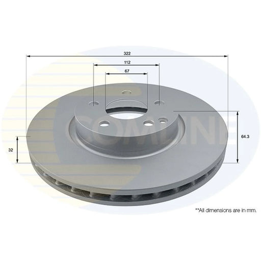 Comline 2 x Internally Vented Front Brake Discs ADC1657V