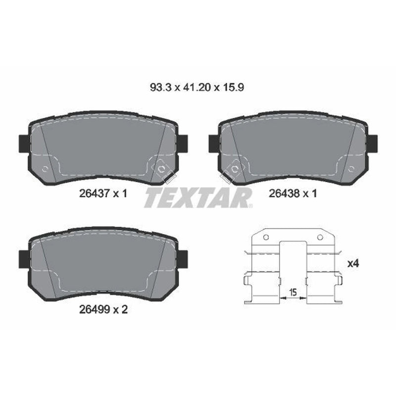 Textar Brake Pad Set 2643701