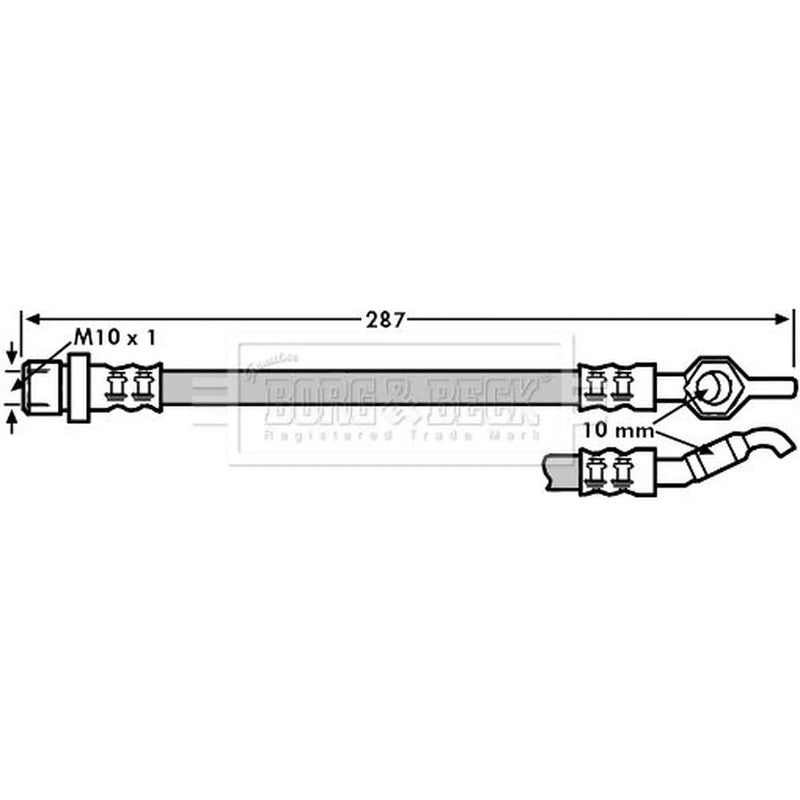 Borg & Beck Brake Hydraulic Hose Line Rear Left BBH7249