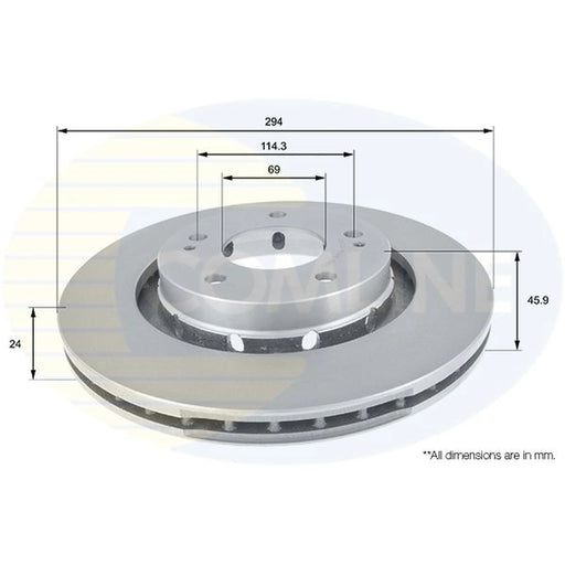 Comline 2 x Front Brake Discs ADC0370V