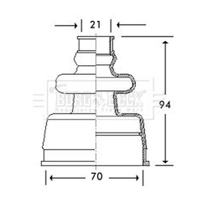 Borg & Beck Drive Shaft Bellow Kit Front Left BCB2776