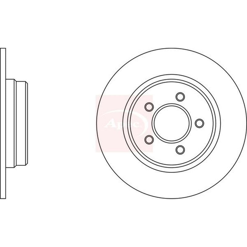 Apec 2 x Solid Rear Brake Discs DSK2938