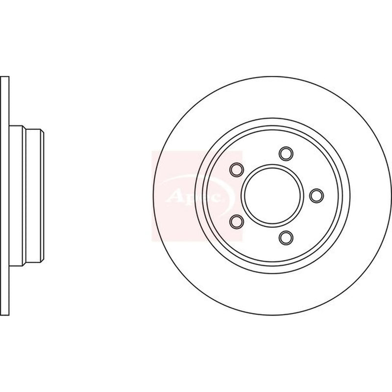 Apec 2 x Solid Rear Brake Discs DSK2938