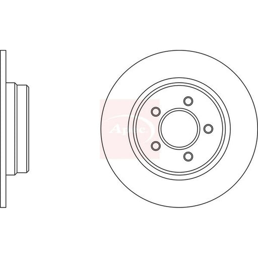 Apec 2 x Solid Rear Brake Discs DSK2938