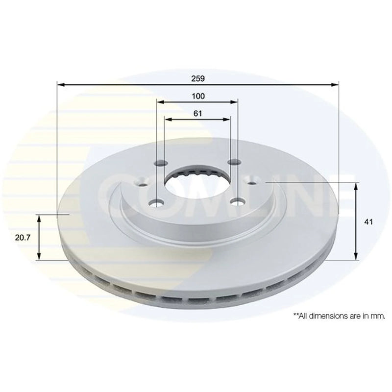 Comline 2 x Front Brake Discs ADC1507V