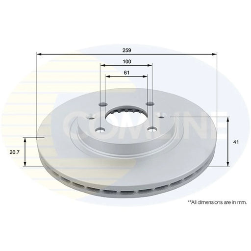 Comline 2 x Front Brake Discs ADC1507V