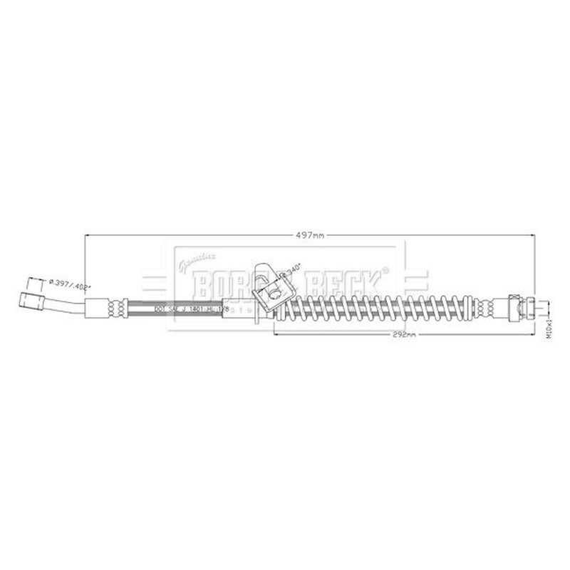 Borg & Beck Brake Hydraulic Hose Line Front Left BBH8914