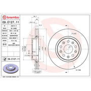 Brembo 2 x Internally Vented Front Brake Discs 09.E127.11