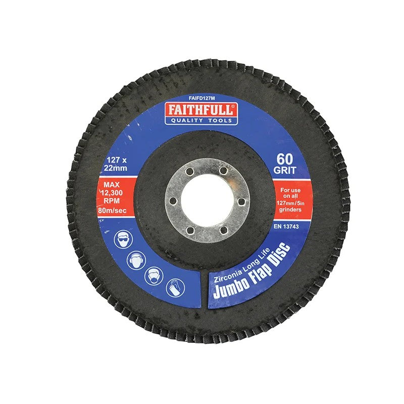 Faithfull Abrasive Jumbo Flap Disc Medium 100-127mm