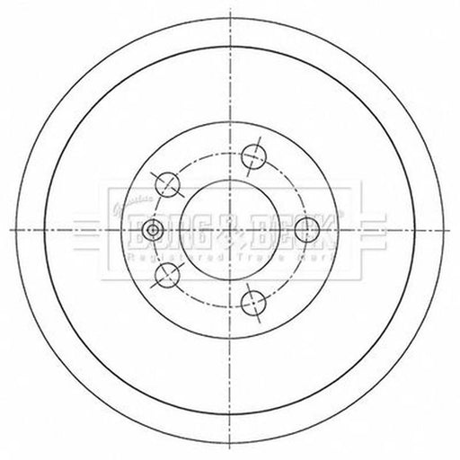 Borg & Beck Brake Drum Assembly Rear BBR7278