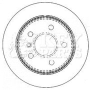 Key Parts 2 x Solid Rear Brake Discs KBD4487