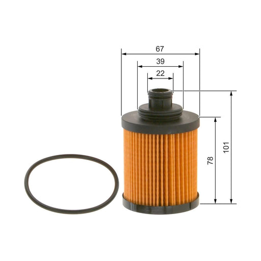 Genuine Bosch Car Oil Filter P7067 Fits Vauxhall Corsa Cdti - 1.3 - 06-14 F02640 Bosch  - Town Parts