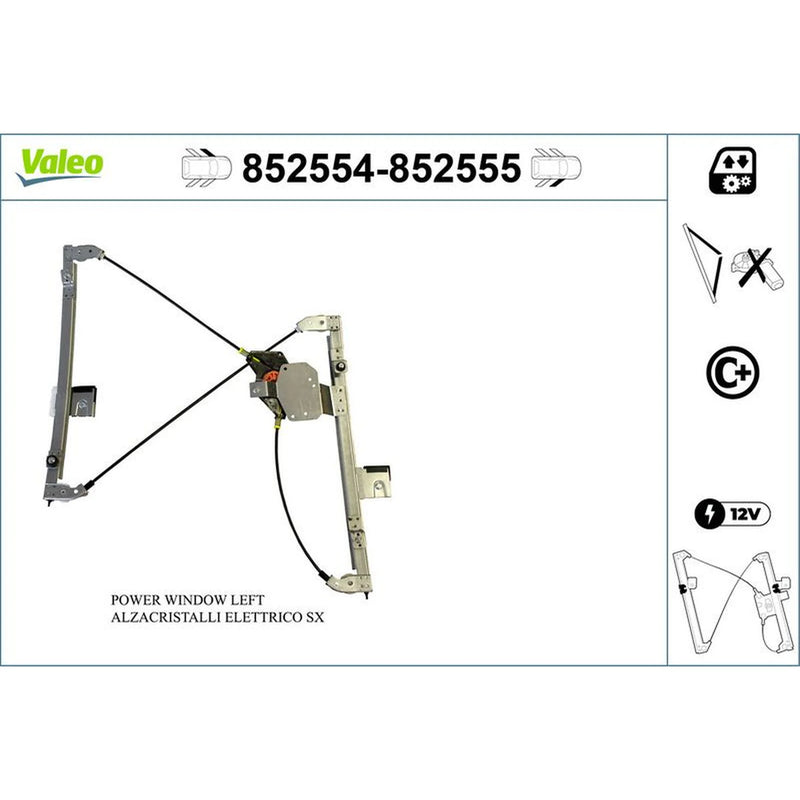 Valeo Electric Window Regulator Lifter Left Front 852554