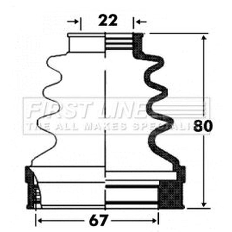 First Line Drive Shaft Bellow Kit Front Left FCB2870