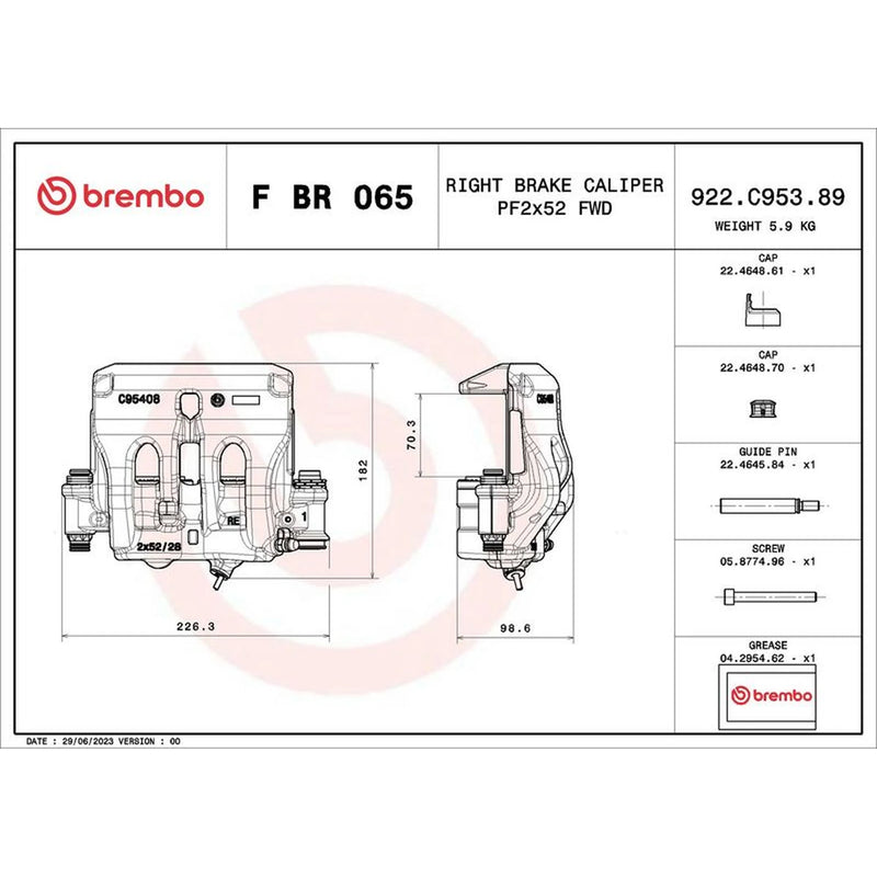 Brembo Brake Caliper Assembly Front FBR065