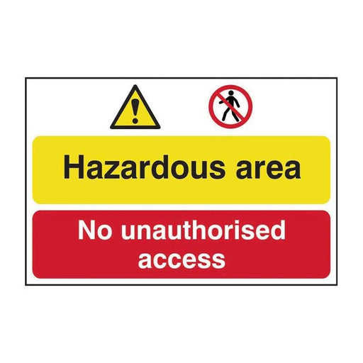 Scan Hazardous Area / No Unauthorized Access - PVC Sign 600 x 400mm - 4025