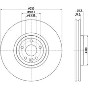 Mintex 2 x Vented Front Brake Discs MDC2907C