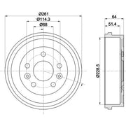 Mintex Brake Drum Assembly Rear MBD405