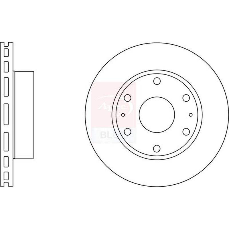 Apec 2 x Vented Front Brake Discs SDK6636