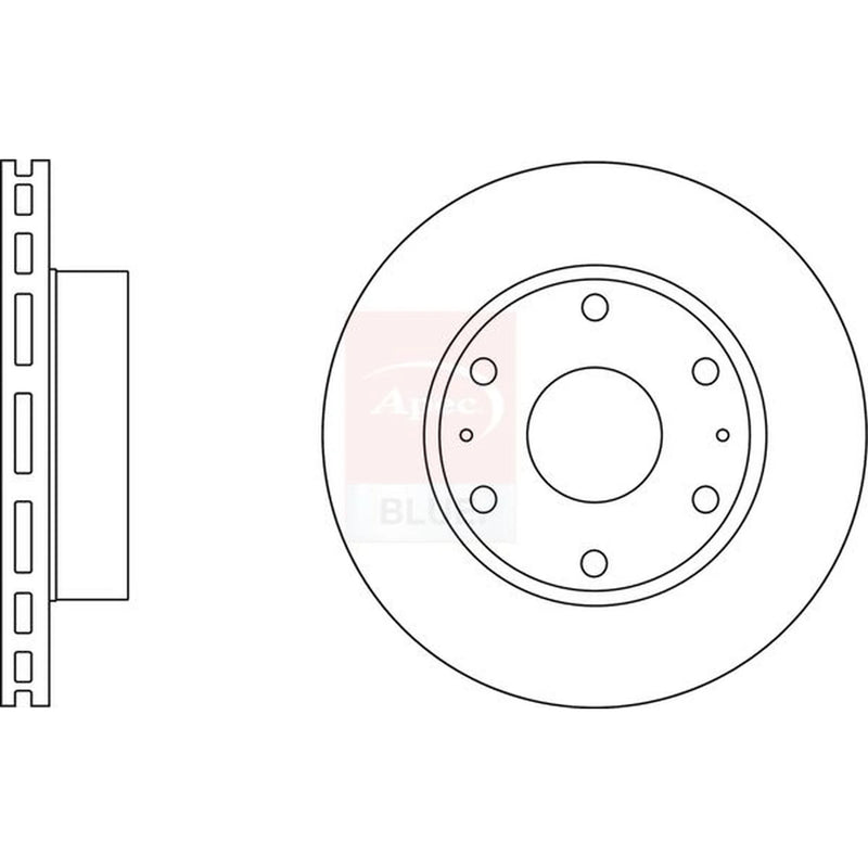 Apec 2 x Vented Front Brake Discs SDK6636