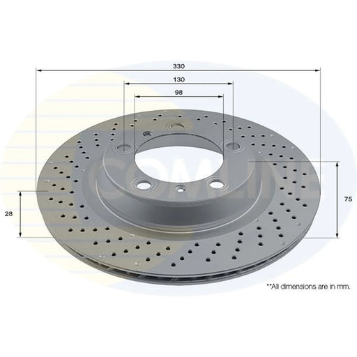 Comline 2 x Perforated/Vented Rear Brake Discs ADC2934VL