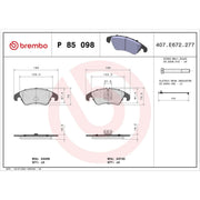 Brembo 4 x Front Brake Pad Set P85098X