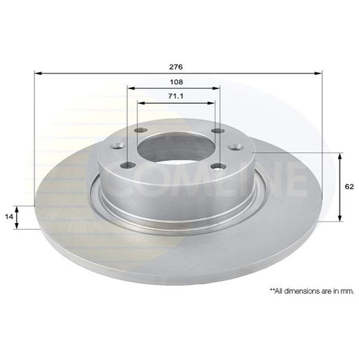 Comline 2 x Solid Rear Brake Discs ADC1533