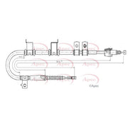 Apec Handbrake Cable Left Rear CAB1674