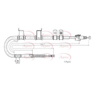 Apec Handbrake Cable Left Rear CAB1674