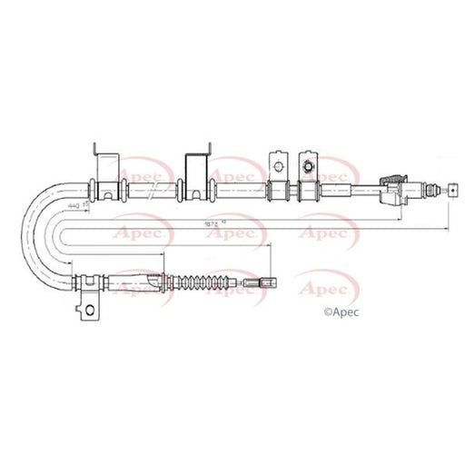 Apec Handbrake Cable Left Rear CAB1674