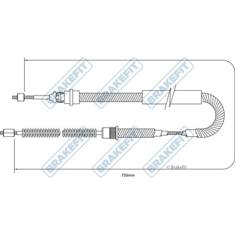 Apec Handbrake Cable Right Rear BBC3346