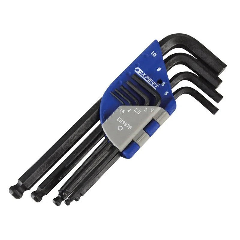 Expert Metric Ball End Hexagon Key Long Arm Set, 9 Piece - E113976
