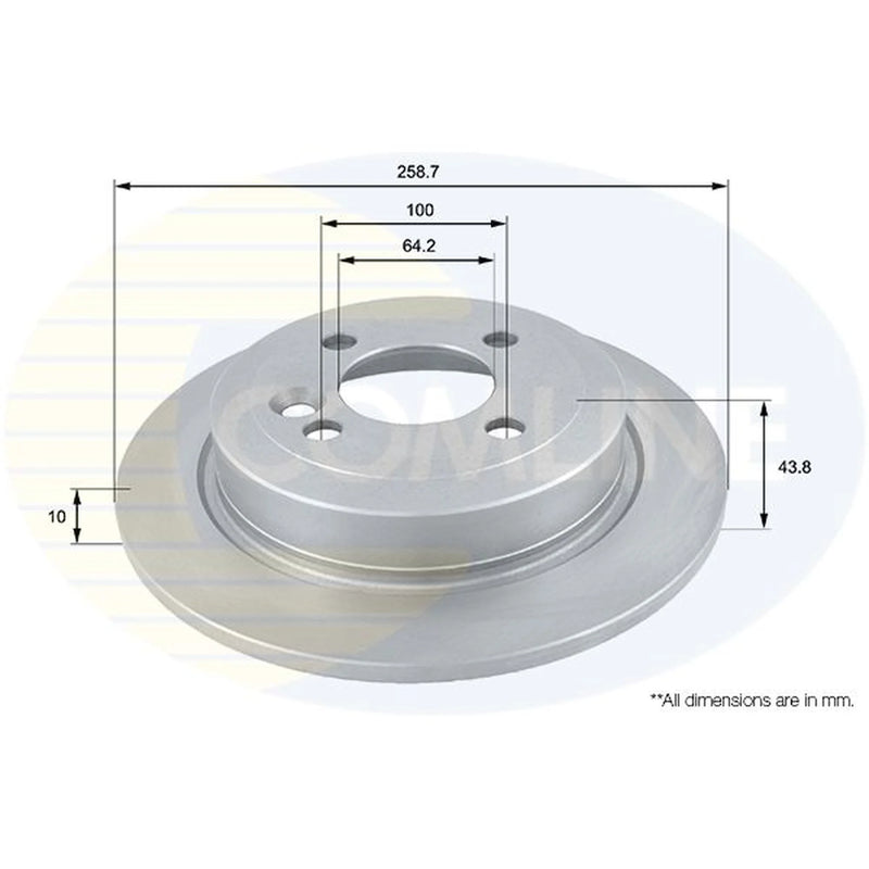 Comline 2 x Solid Rear Brake Discs ADC1714