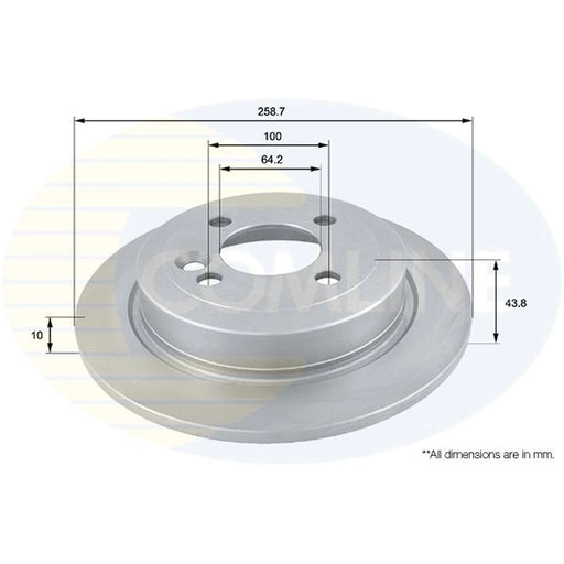 Comline 2 x Solid Rear Brake Discs ADC1714