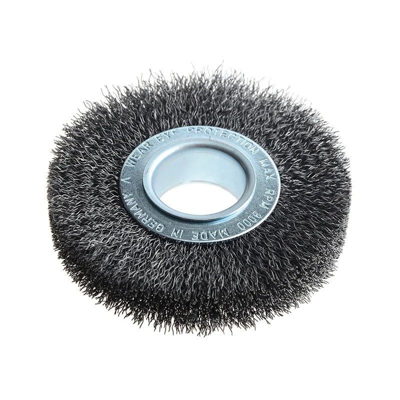 Lessmann Wheel Brush D100mm x W20-22 x 30 Bore Steel Wire 0.30 + Adaptors Set 1