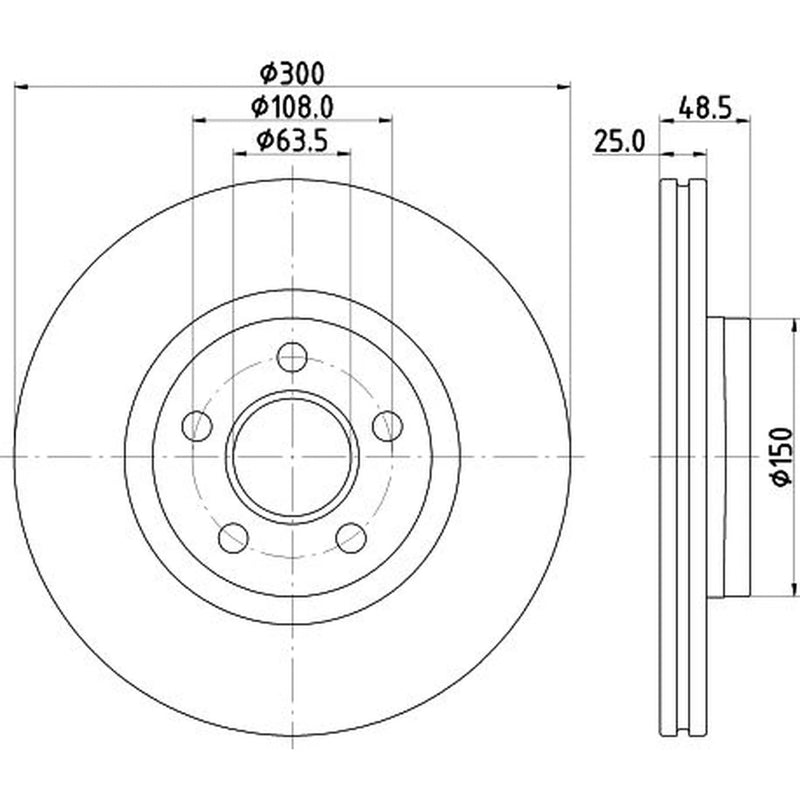 DON 2 x Front Brake Discs PCD21802