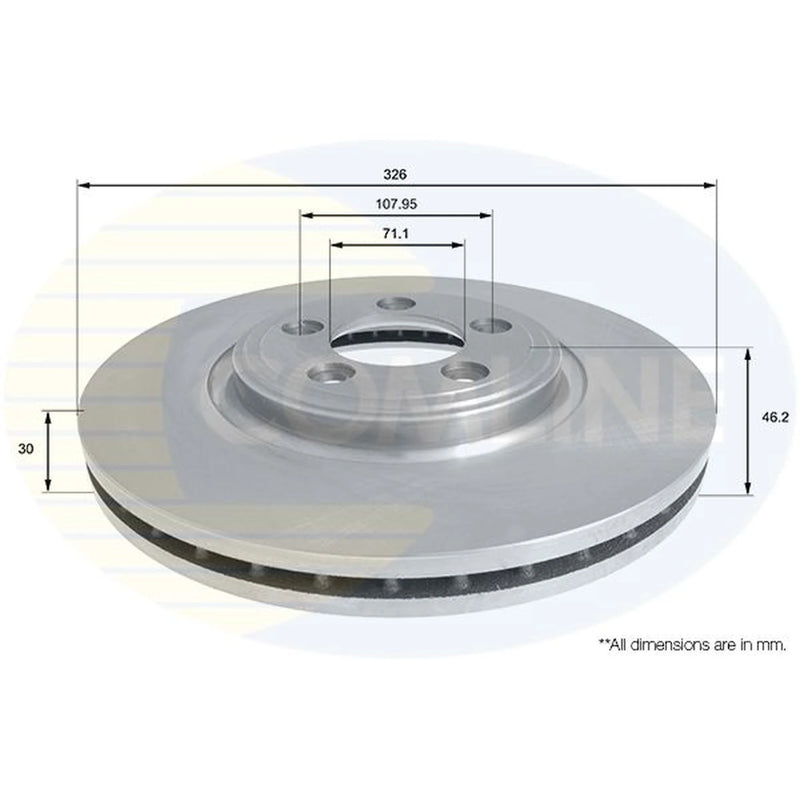 Comline 2 x Front Brake Discs ADC1245V