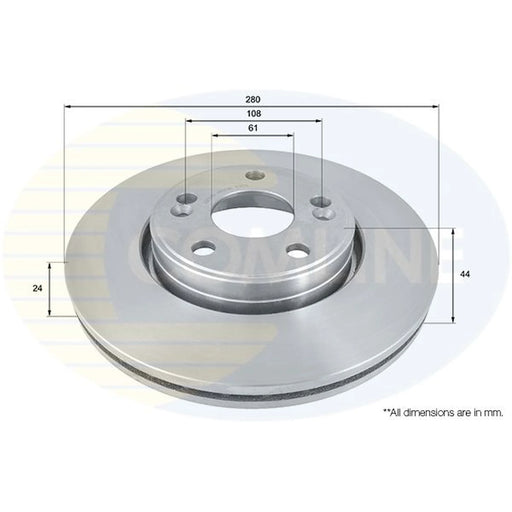 Comline 2 x Front Brake Discs ADC1516V