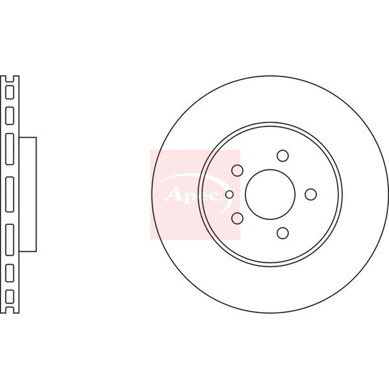 Apec 2 x Vented Front Brake Discs DSK788