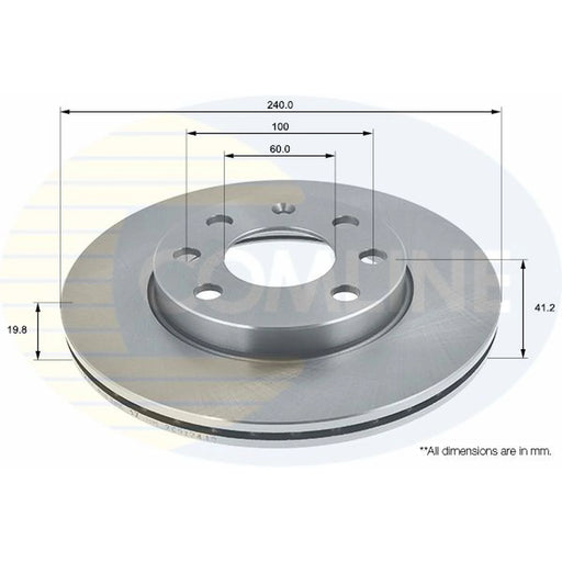 Comline 2 x Front Brake Discs ADC1123V