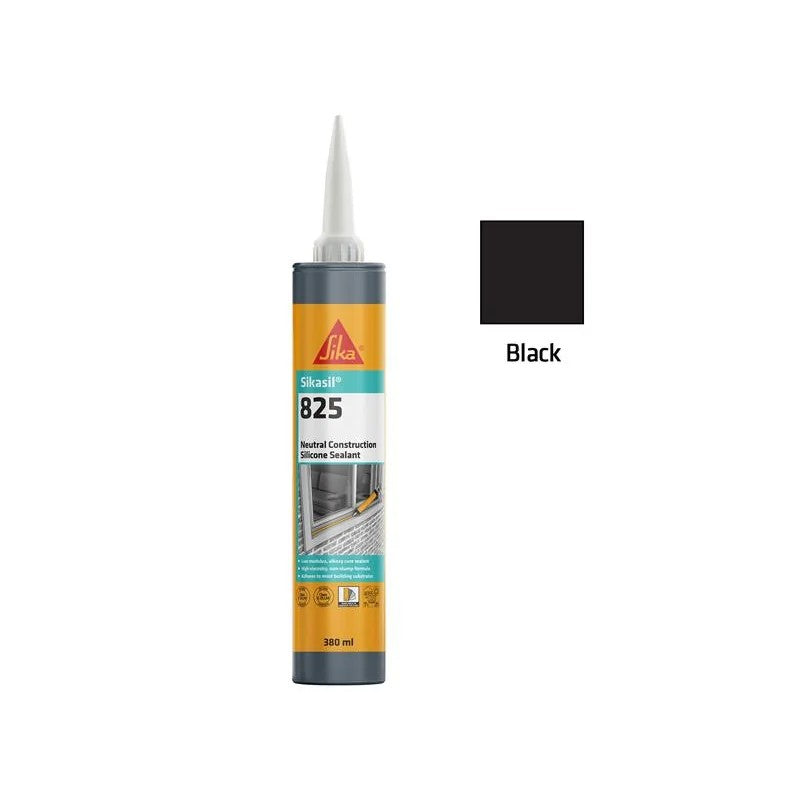 Everbuild Sikasil®-825 Silicone Sealant Black 380ml