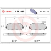 Brembo 4 x Front Brake Pad Set P68062